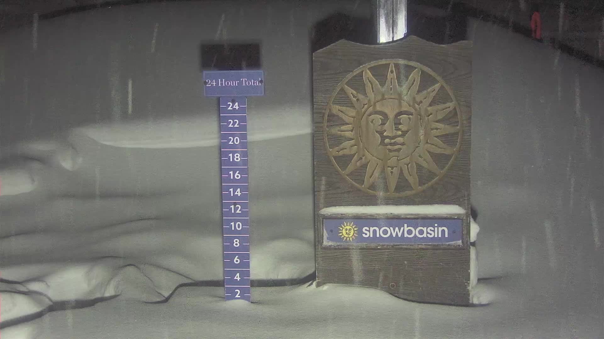 Snowbasin Resort snow stake cam