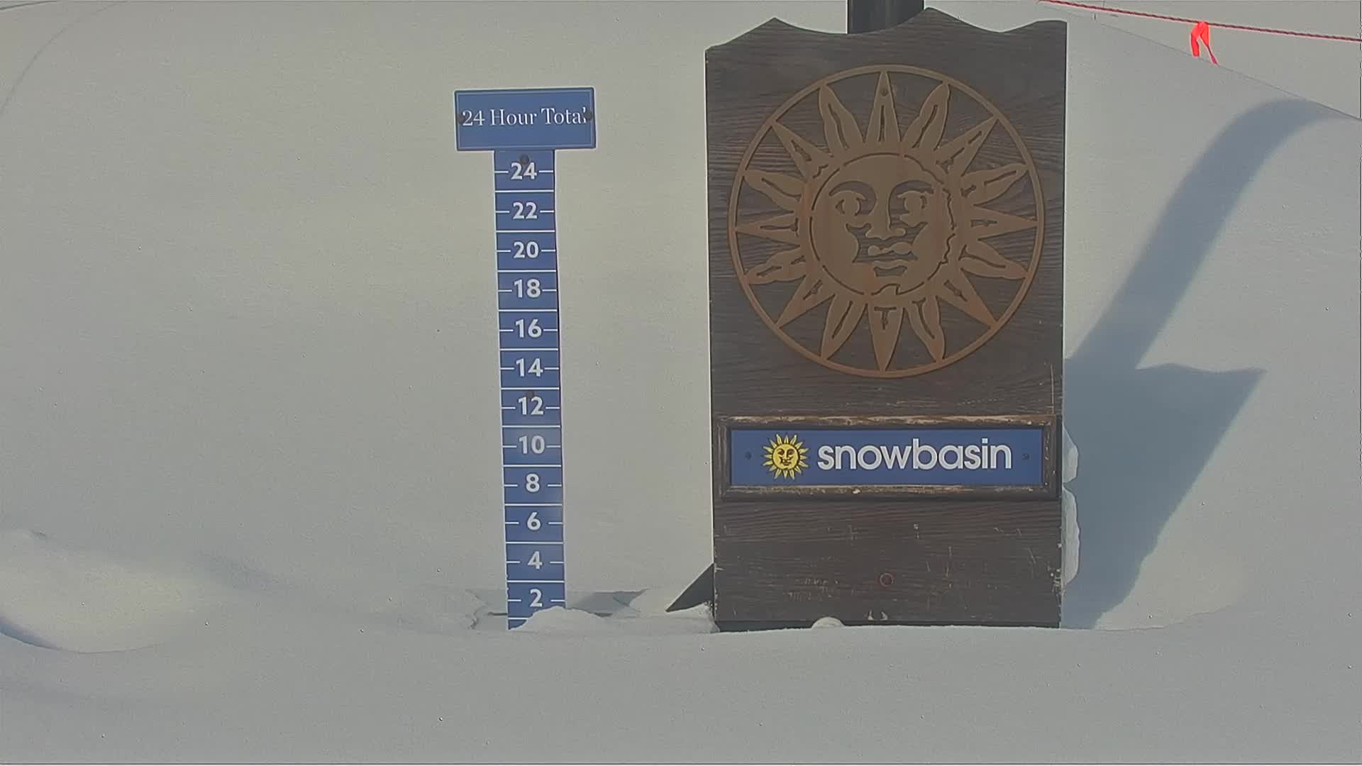 Snowbasin Resort snow stake cam