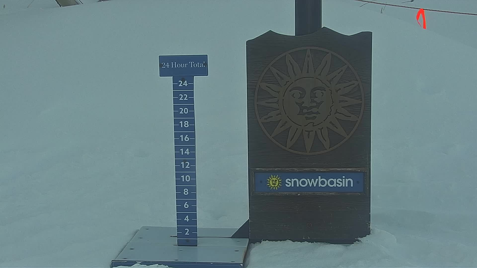 Snowbasin Resort snow stake cam