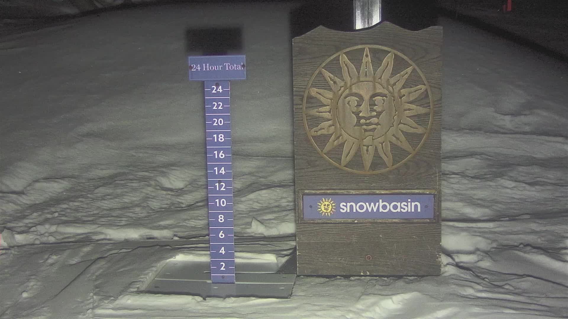 Snowbasin Resort snow stake cam