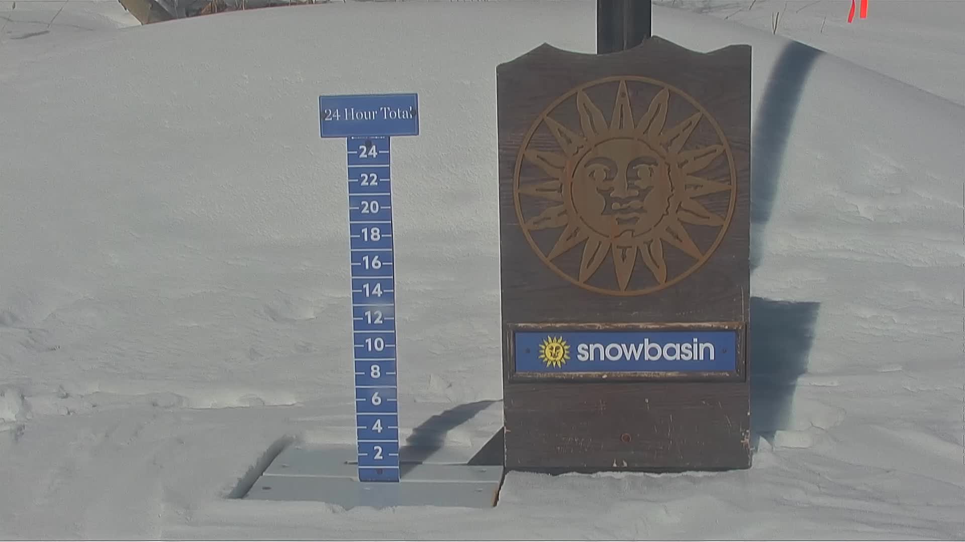 Snowbasin Resort snow stake cam